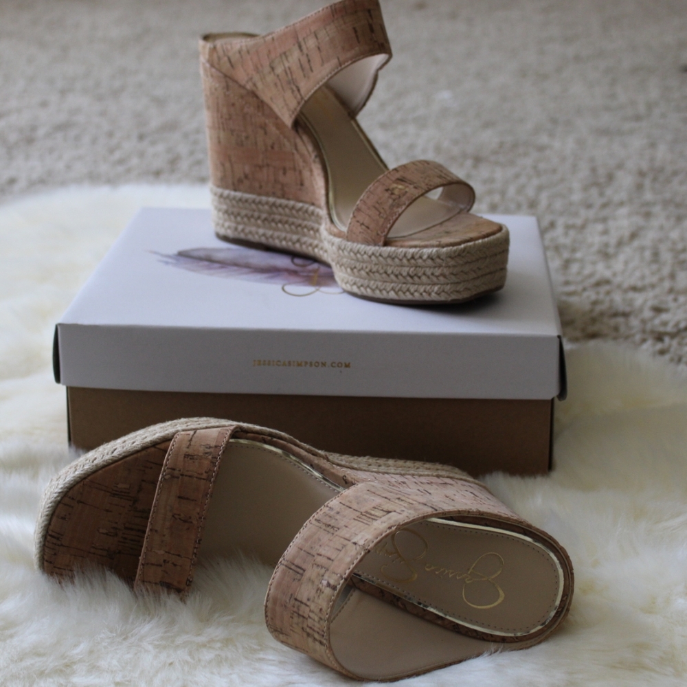 Jessica Simpson Natural Cork Sandals  8 1\2